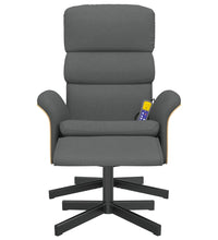 Massagesessel mit Fußhocker Dunkelgrau Stoff