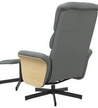 Massagesessel mit Fußhocker Dunkelgrau Stoff