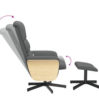 Massagesessel mit Fußhocker Dunkelgrau Stoff