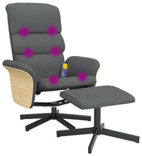 Massagesessel mit Fußhocker Dunkelgrau Stoff