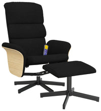 Massagesessel mit Fußhocker Schwarz Stoff