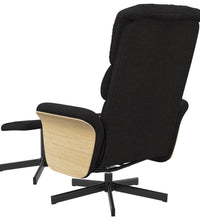 Massagesessel mit Fußhocker Schwarz Stoff