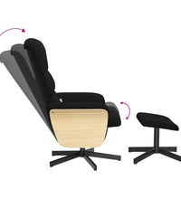 Massagesessel mit Fußhocker Schwarz Stoff