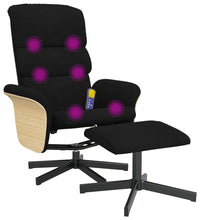 Massagesessel mit Fußhocker Schwarz Stoff