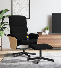Massagesessel mit Fußhocker Schwarz Stoff