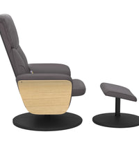 Massagesessel mit Fußhocker Grau Kunstleder