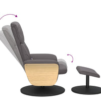 Massagesessel mit Fußhocker Grau Kunstleder