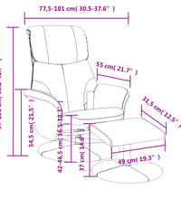 Massagesessel mit Fußhocker Grau Kunstleder