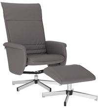 Relaxsessel mit Fußhocker Grau Kunstleder