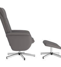 Relaxsessel mit Fußhocker Grau Kunstleder