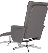 Relaxsessel mit Fußhocker Grau Kunstleder