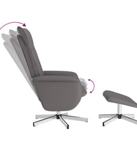 Relaxsessel mit Fußhocker Grau Kunstleder