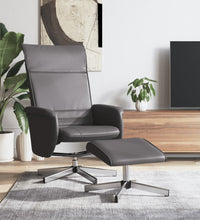 Relaxsessel mit Fußhocker Grau Kunstleder