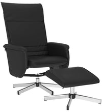 Relaxsessel mit Fußhocker Schwarz Kunstleder