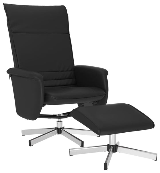 Relaxsessel mit Fußhocker Schwarz Kunstleder