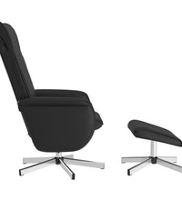 Relaxsessel mit Fußhocker Schwarz Kunstleder