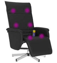 Massagesessel mit Fußteil Schwarz Kunstleder