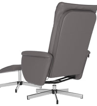 Massagesessel mit Fußhocker Grau Kunstleder