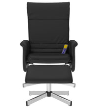 Massagesessel mit Fußhocker Schwarz Kunstleder