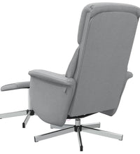 Relaxsessel mit Fußhocker Hellgrau Stoff