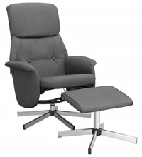Relaxsessel mit Fußhocker Dunkelgrau Stoff