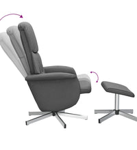 Relaxsessel mit Fußhocker Dunkelgrau Stoff