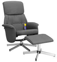 Massagesessel mit Fußhocker Dunkelgrau Stoff