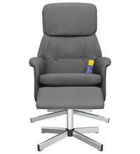 Massagesessel mit Fußhocker Dunkelgrau Stoff