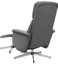 Massagesessel mit Fußhocker Dunkelgrau Stoff