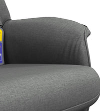 Massagesessel mit Fußhocker Dunkelgrau Stoff