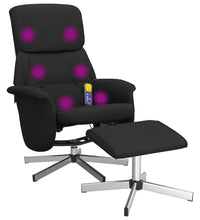 Massagesessel mit Fußhocker Schwarz Stoff