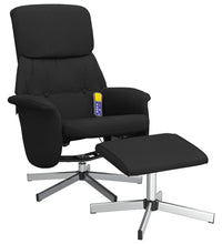 Massagesessel mit Fußhocker Schwarz Stoff