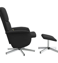 Massagesessel mit Fußhocker Schwarz Stoff