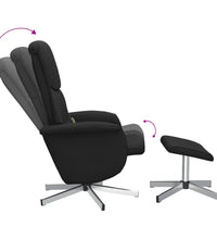 Massagesessel mit Fußhocker Schwarz Stoff