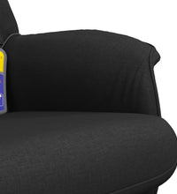 Massagesessel mit Fußhocker Schwarz Stoff