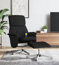 Massagesessel mit Fußhocker Schwarz Stoff