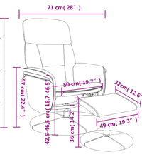 Relaxsessel mit Fußhocker Hellgrau Samt
