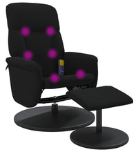 Massagesessel mit Fußhocker Schwarz Samt