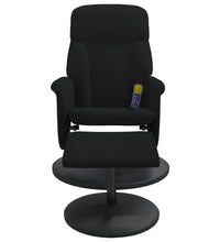 Massagesessel mit Fußhocker Schwarz Samt