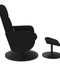 Massagesessel mit Fußhocker Schwarz Samt