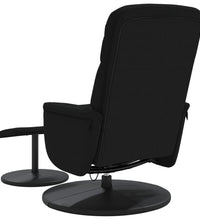Massagesessel mit Fußhocker Schwarz Samt