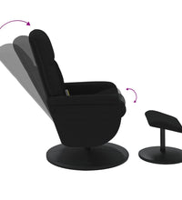 Massagesessel mit Fußhocker Schwarz Samt