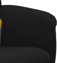 Massagesessel mit Fußhocker Schwarz Samt