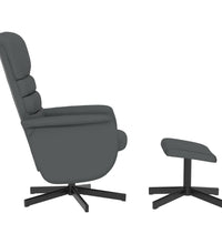 Relaxsessel mit Fußhocker Grau Kunstleder