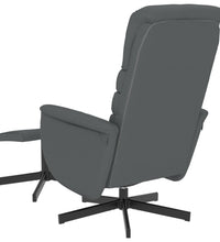 Relaxsessel mit Fußhocker Grau Kunstleder