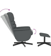 Relaxsessel mit Fußhocker Grau Kunstleder