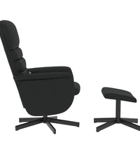 Massagesessel mit Fußhocker Schwarz Kunstleder