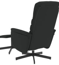 Massagesessel mit Fußhocker Schwarz Kunstleder