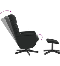 Massagesessel mit Fußhocker Schwarz Kunstleder