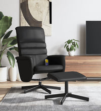 Massagesessel mit Fußhocker Schwarz Kunstleder